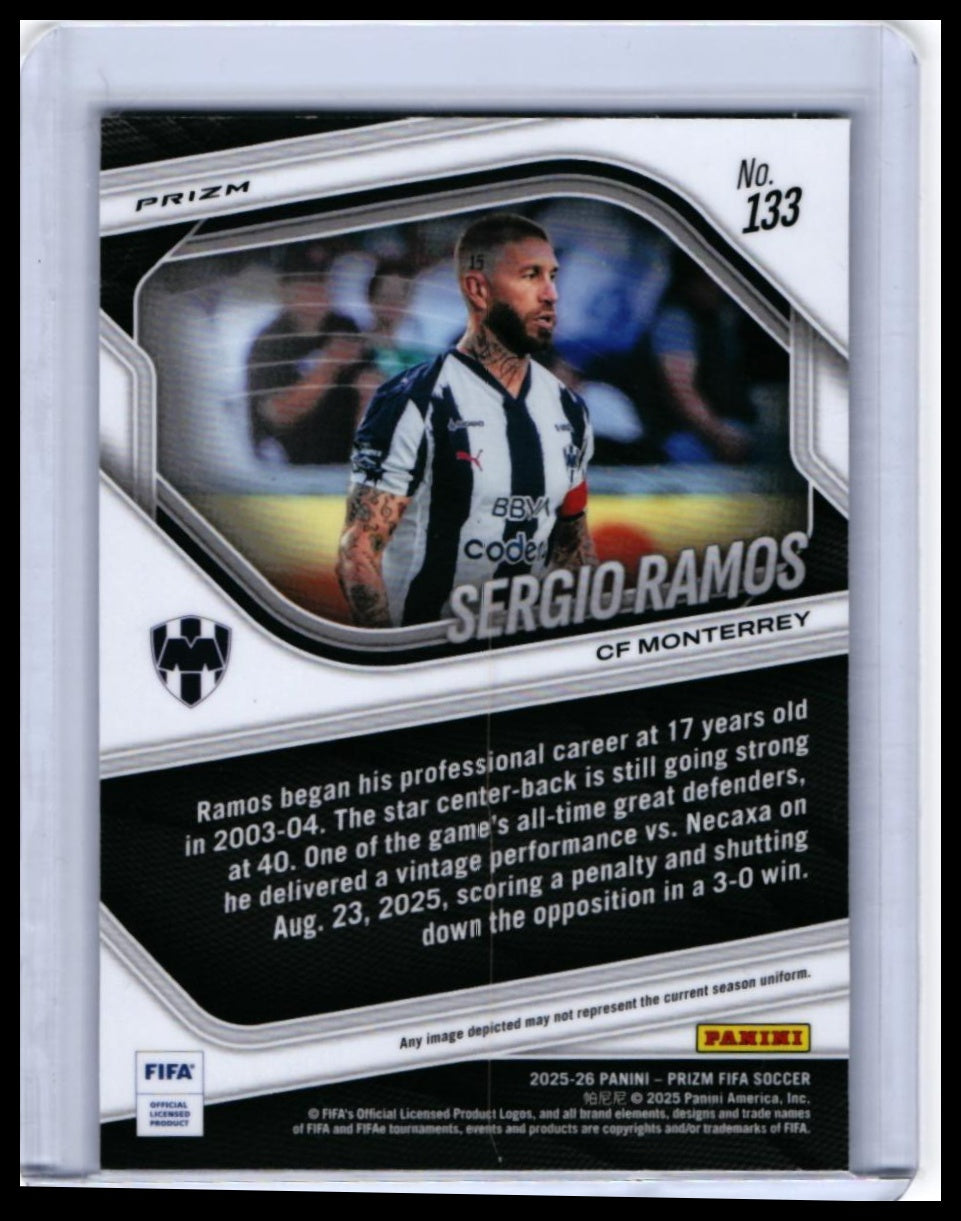 2025-26 Panini Prizm FIFA Soccer Sergio Ramos #133 CF Monterrey — back