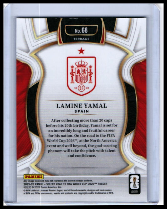 2025-26 Panini Select Road to FIFA World Cup Lamine Yamal #68 Terrace Spain — back
