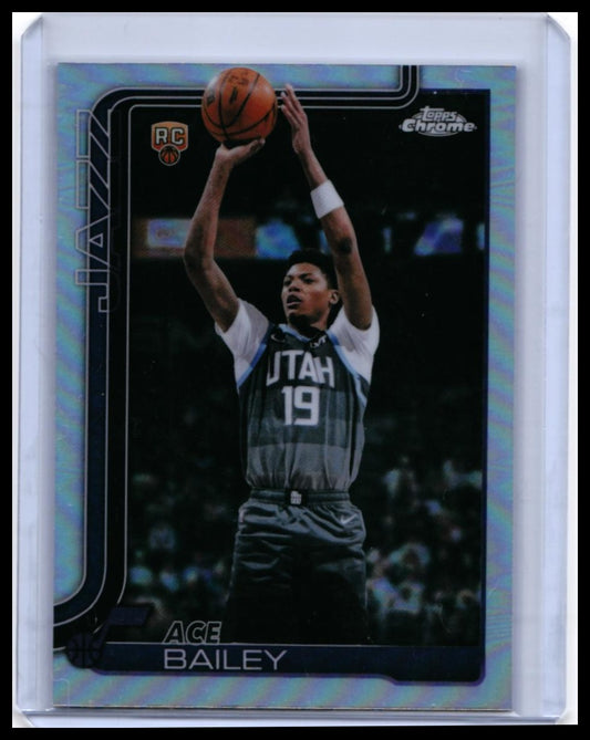 2025-26 Topps Chrome Ace Bailey RC #155 Utah Jazz Rookie — front