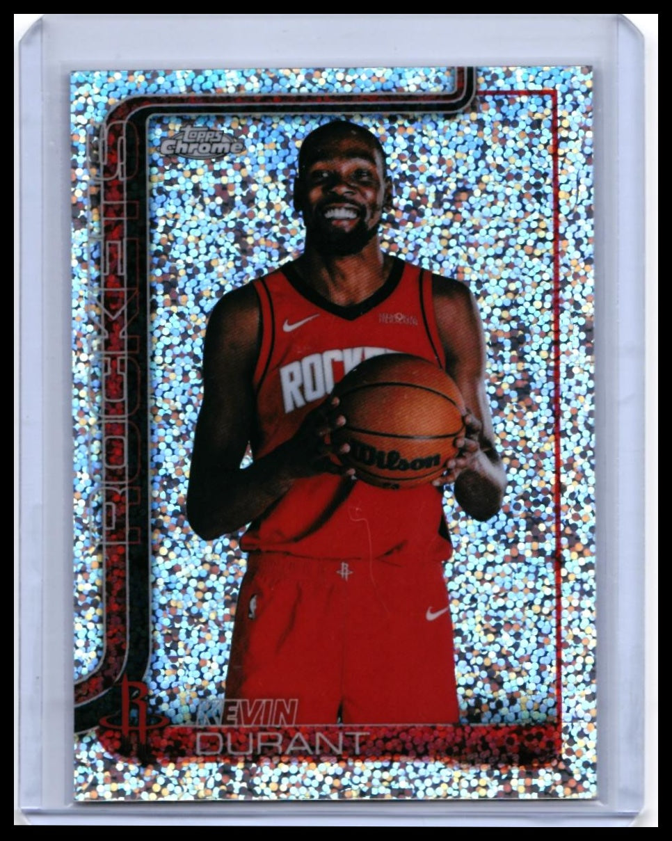 2025-26 Topps Chrome Kevin Durant #23 Speckle Refractor Houston Rockets — front