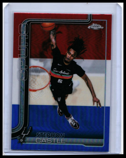 2025-26 Topps Chrome Stephon Castle #82 San Antonio Spurs — front