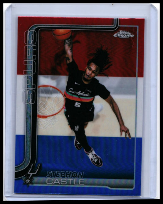 2025-26 Topps Chrome Stephon Castle #82 San Antonio Spurs — front