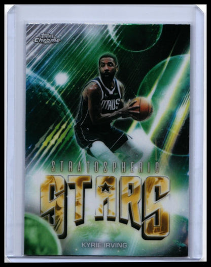 2025-26 Topps Chrome Stratospheric Stars Kyrie Irving #ST-13 Green Parallel Mavericks — front