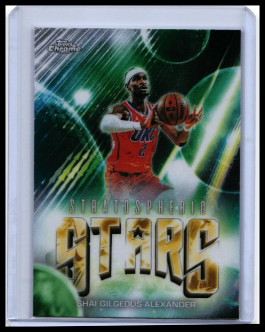 2025-26 Topps Chrome Stratospheric Stars Shai Gilgeous-Alexander #ST-9 Thunder — front