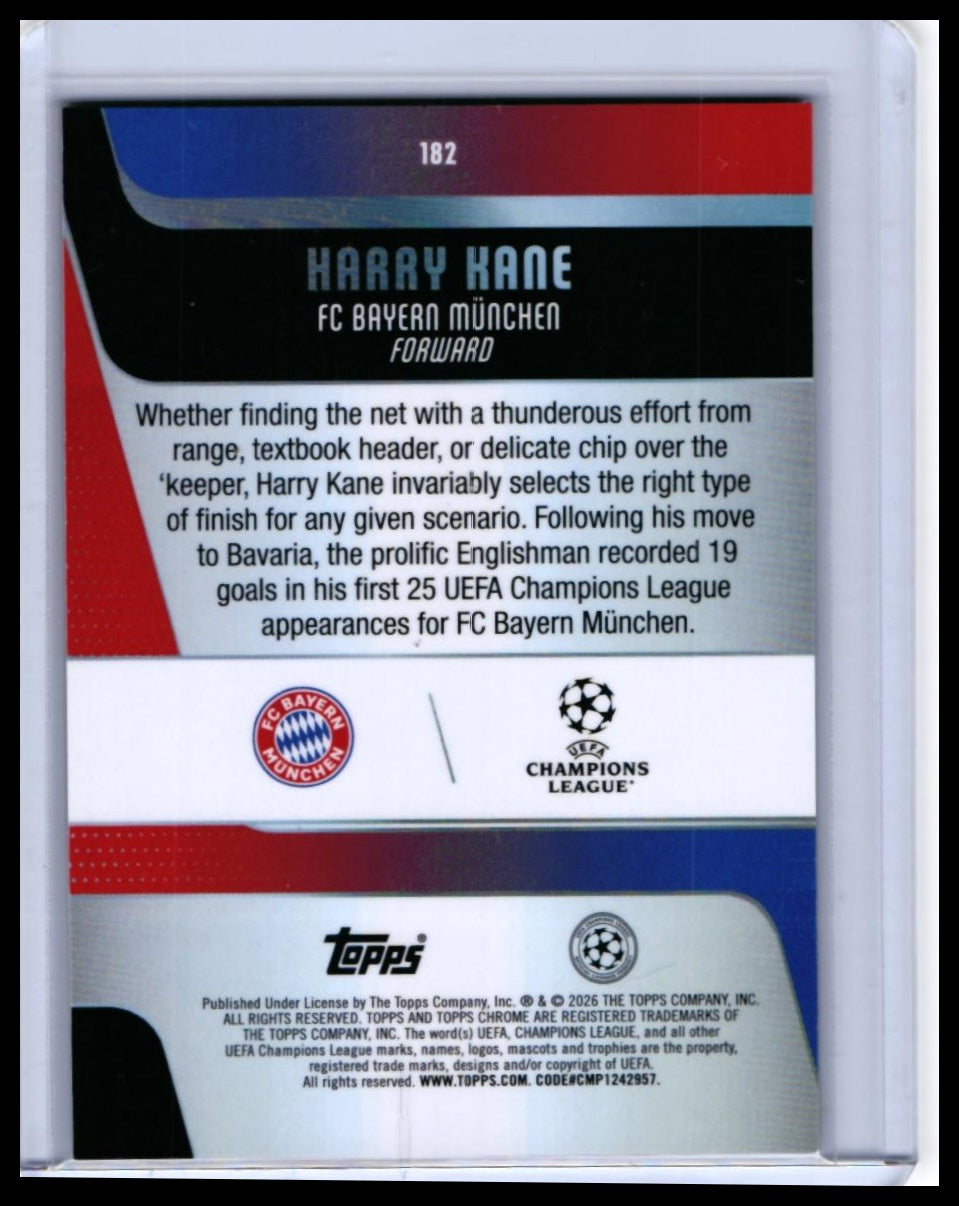 2025-26 Topps Chrome UCL Harry Kane #182 FC Bayern München Base — back