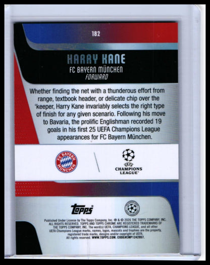 2025-26 Topps Chrome UCL Harry Kane #182 FC Bayern München Base — back