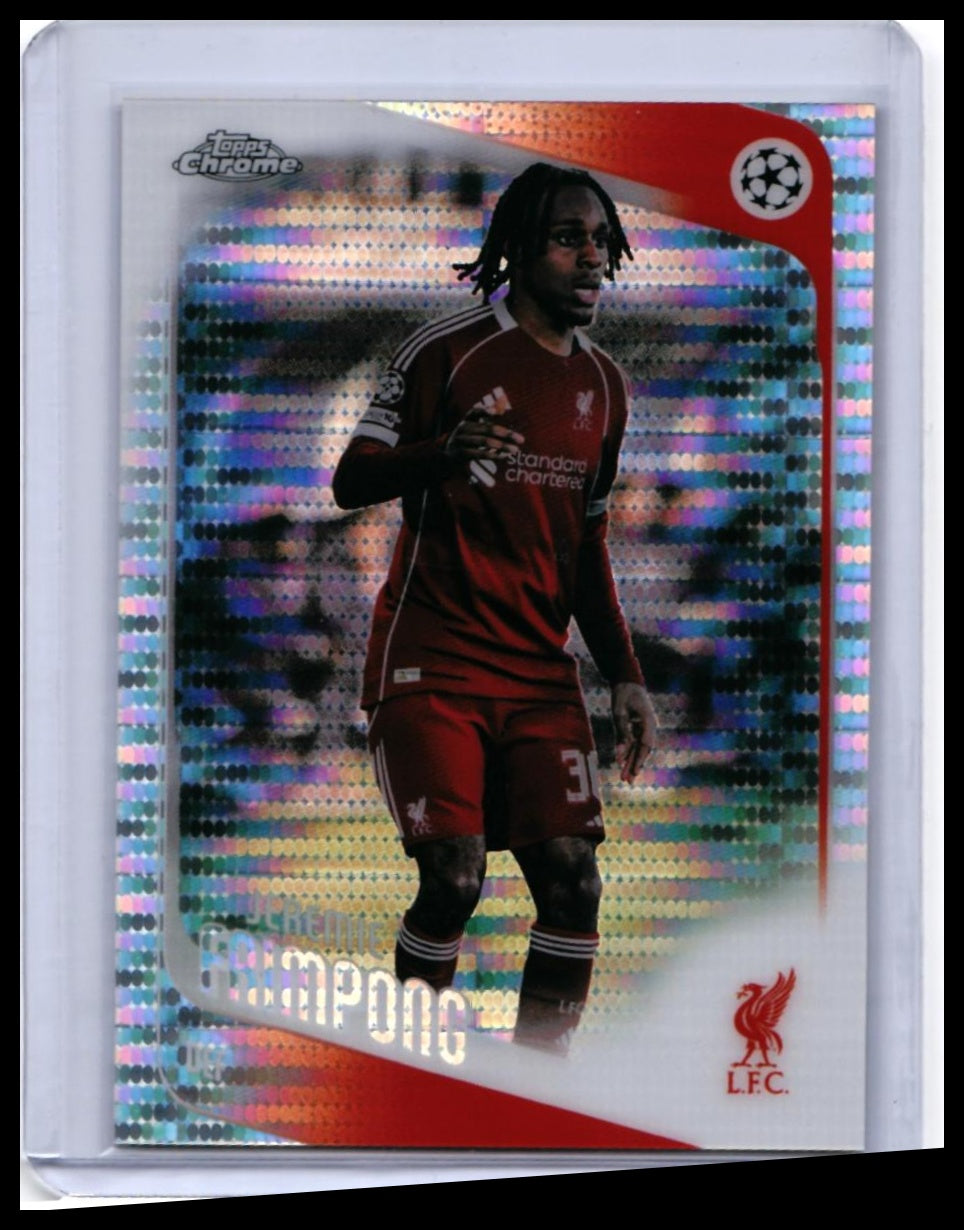 2025-26 Topps Chrome UCL Jeremie Frimpong #6 Xfractor Liverpool FC — front