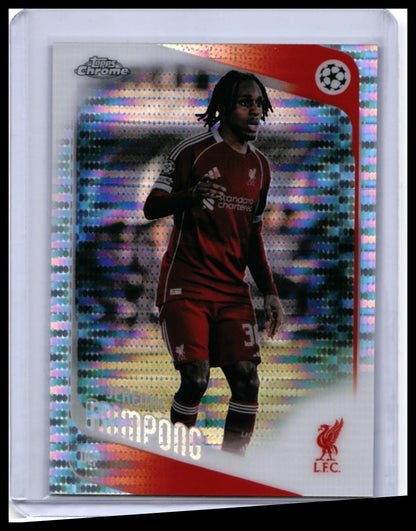 2025-26 Topps Chrome UCL Jeremie Frimpong #6 Xfractor Liverpool FC — front