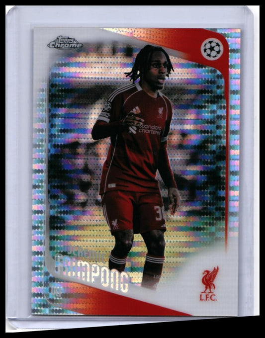 2025-26 Topps Chrome UCL Jeremie Frimpong #6 Xfractor Liverpool FC — front