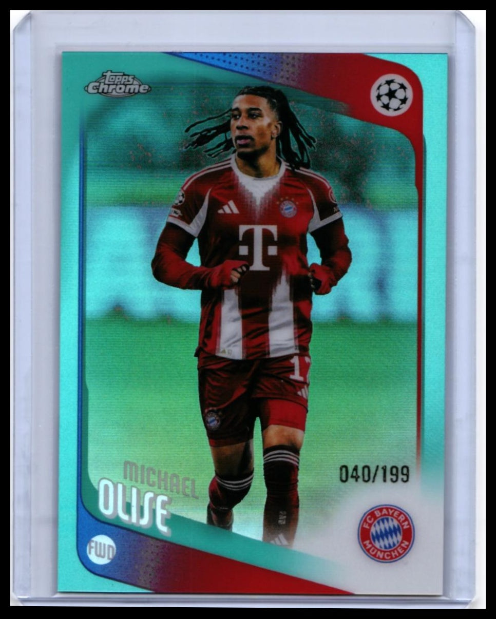 2025-26 Topps Chrome UCL Michael Olise #4 Teal Parallel /199 Bayern München — front