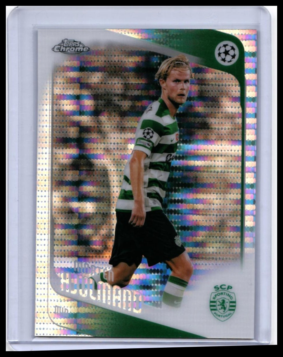 2025-26 Topps Chrome UEFA Champions League Morten Hjulmand #199 Sporting CP Refractor — front