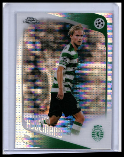 2025-26 Topps Chrome UEFA Champions League Morten Hjulmand #199 Sporting CP Refractor — front
