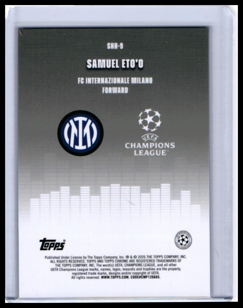 2025-26 Topps Chrome UEFA Champions League Samuel Eto'o SHW-9 Inter Milan — back