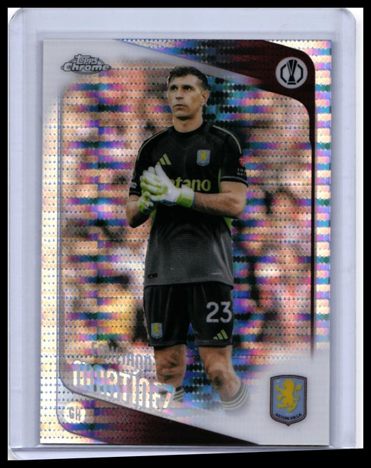 2025-26 Topps Chrome UEFA Europa League Emiliano Martínez #75 X-Fractor Aston Villa — front