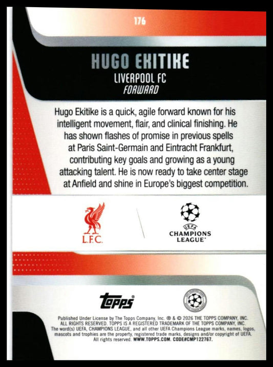 2025-26 Topps UEFA Champions League Hugo Ekitike #176 Liverpool FC — back