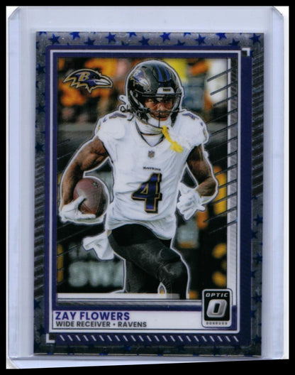 2025 Donruss Optic Zay Flowers #120 Holo Parallel Baltimore Ravens WR — front