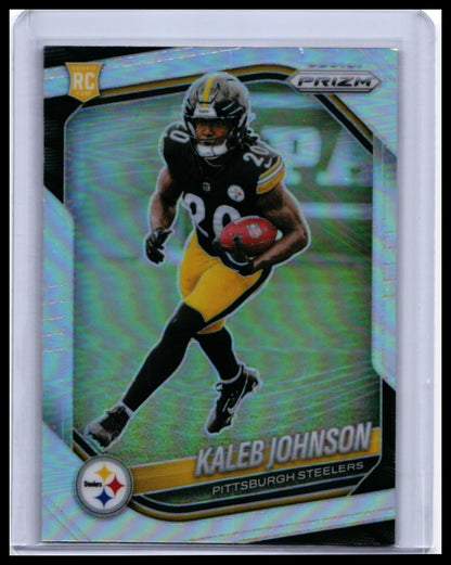 2025 Panini Prizm Kaleb Johnson RC #375 Pittsburgh Steelers Rookie — front