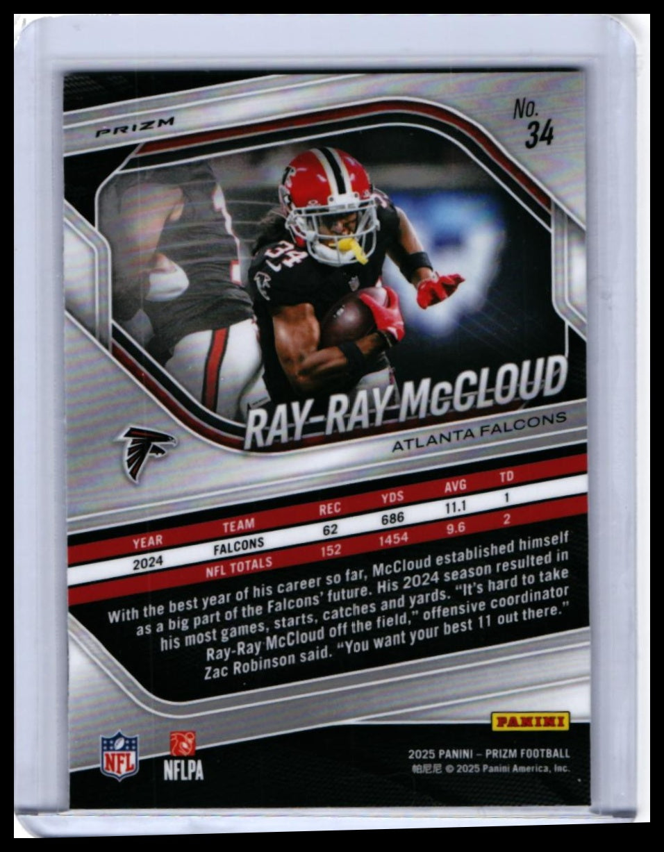 2025 Panini Prizm Ray-Ray McCloud Fast Break Prizm #34 Atlanta Falcons — back