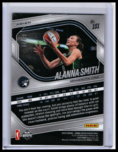 2025 Panini Prizm WNBA Alanna Smith #101 Orange Prizm /99 Minnesota Lynx — back