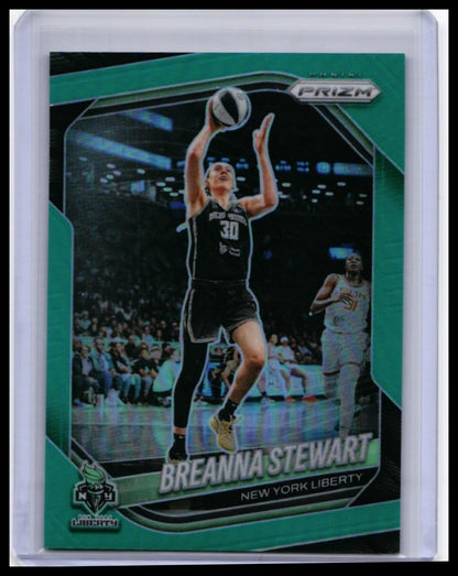 2025 Panini Prizm WNBA Breanna Stewart #26 Green Prizm /49 New York Liberty — front