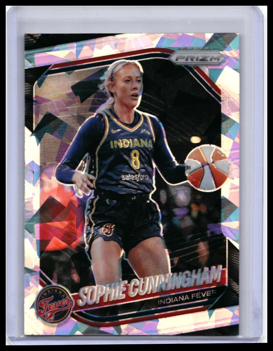 2025 Panini Prizm WNBA Sophie Cunningham #63 Cracked Ice Parallel Indiana Fever — front