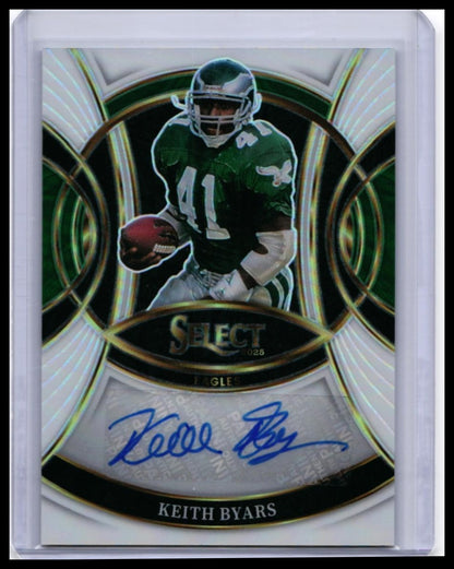 2025 Panini Select Keith Byars Auto Signatures Green Prizm #SP-KBS /35 Eagles — front