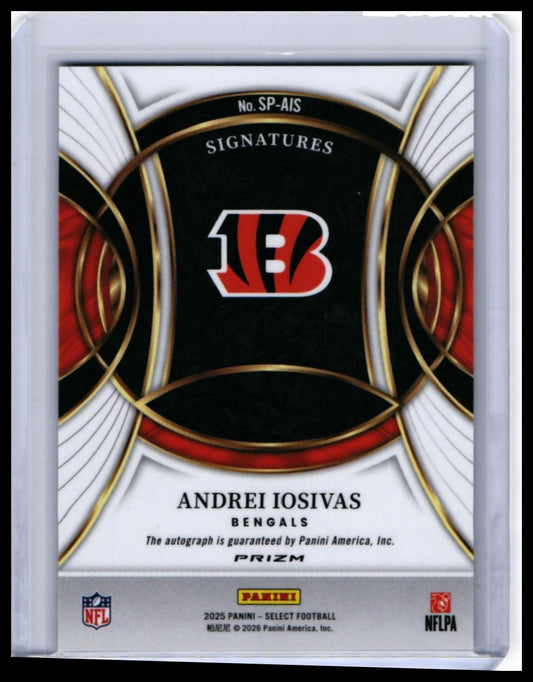 2025 Panini Select Signatures Andrei Iosivas Auto #SP-AIS Bengals — back