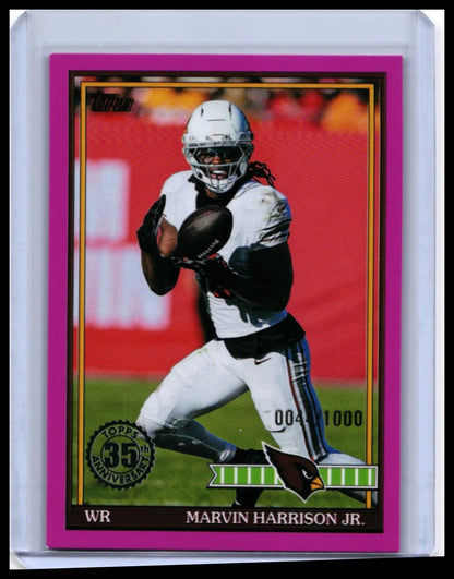 2025 Topps 35th Anniversary 1990 Design Marvin Harrison Jr. #91TF-1 Pink /1000 — front