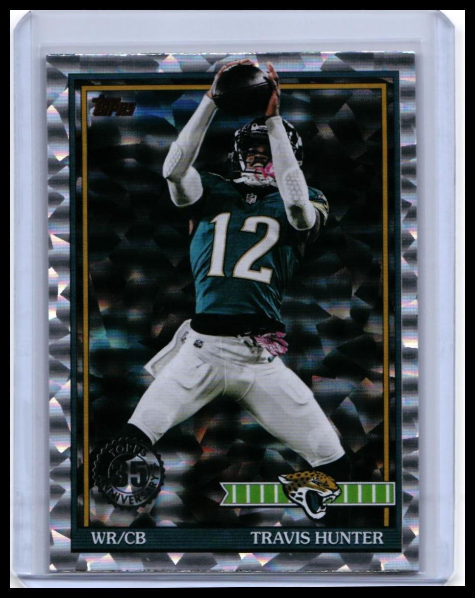 2025 Topps 35th Anniversary 1991 Design Travis Hunter RC #91TF-2 Jaguars Crystal — front