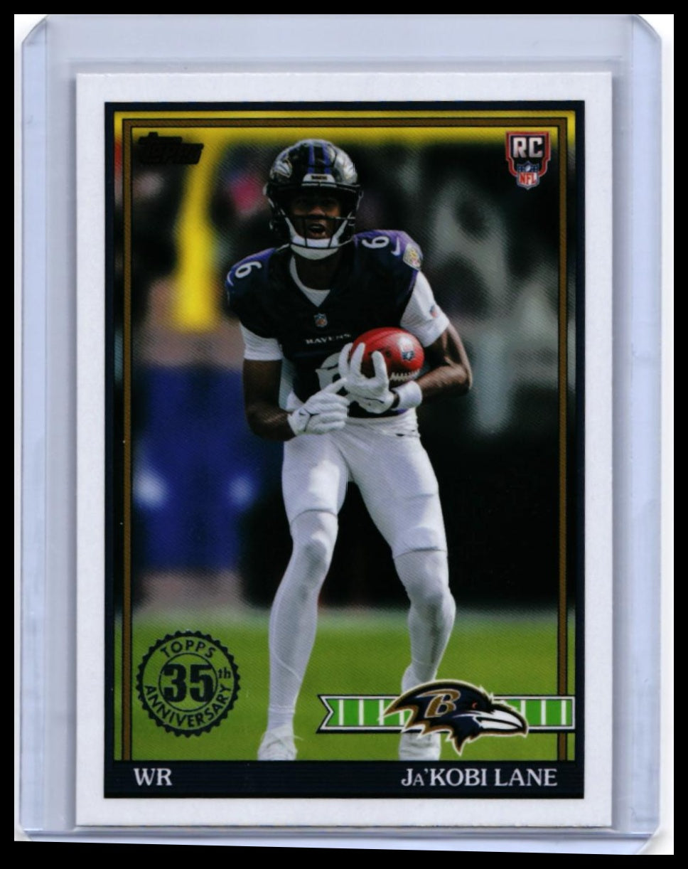 2025 Topps 35th Anniversary Ja'Kobi Lane RC #91TR-31 Gold Ravens WR — front