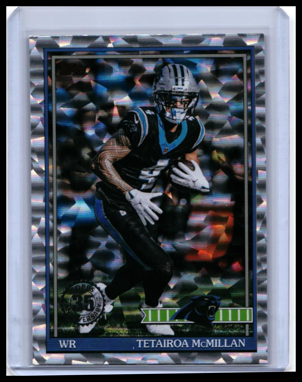 2025 Topps 35th Anniversary Tetairoa McMillan RC #91TF-15 Cracked Ice Panthers — front