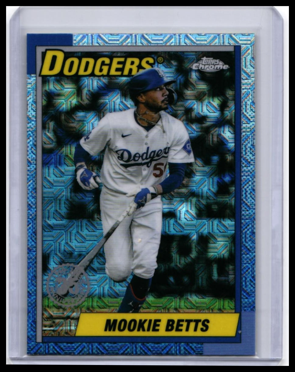 2025 Topps Chrome 1990 Mookie Betts Blue Parallel #T90C-81 Dodgers — front