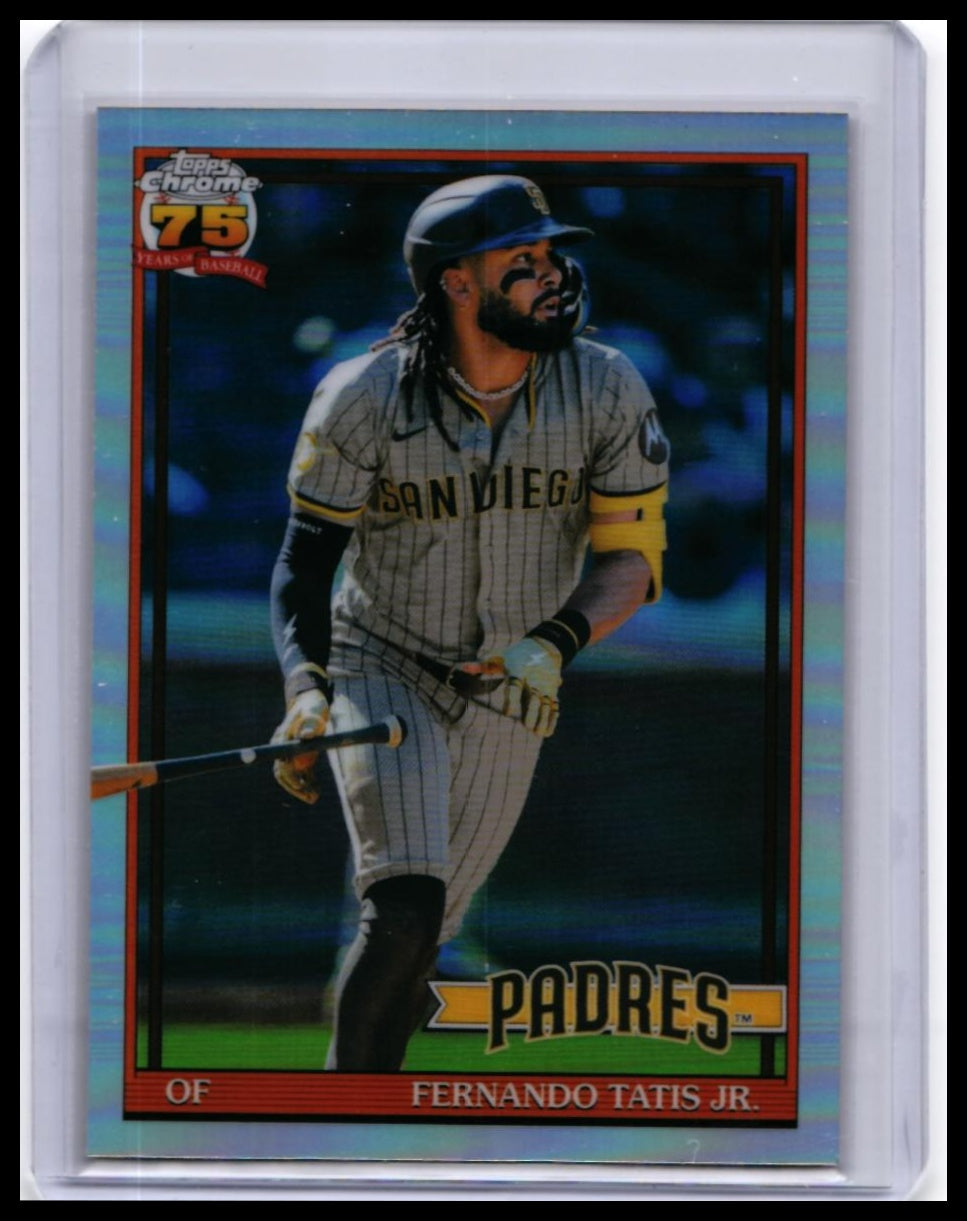 2025 Topps Chrome 75 Years Fernando Tatis Jr. #91CB-12 Padres Refractor — front