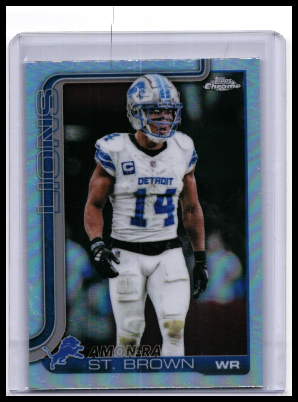 2025 Topps Chrome Amon-Ra St. Brown #98 Refractor Detroit Lions WR — front