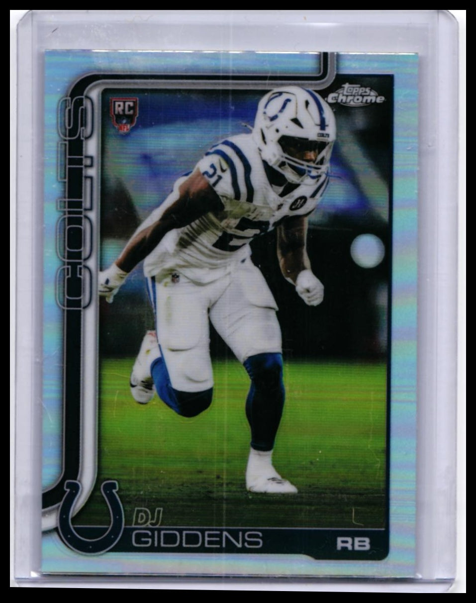 2025 Topps Chrome DJ Giddens RC #390 Refractor Indianapolis Colts Rookie — front