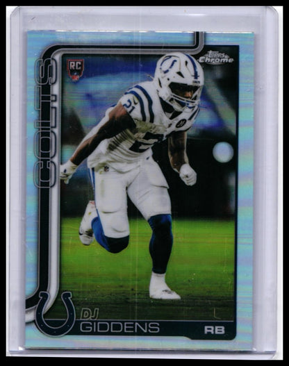 2025 Topps Chrome DJ Giddens RC #390 Refractor Indianapolis Colts Rookie — front
