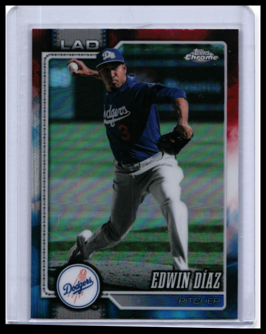 2025 Topps Chrome Edwin Díaz #71 Los Angeles Dodgers Pitcher — front