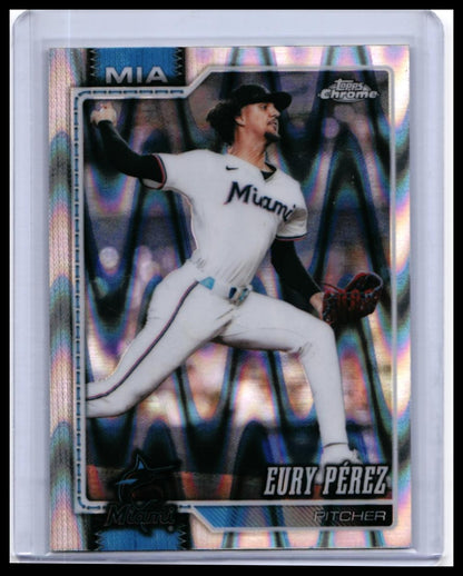2025 Topps Chrome Eury Pérez #38 Miami Marlins Pitcher — front