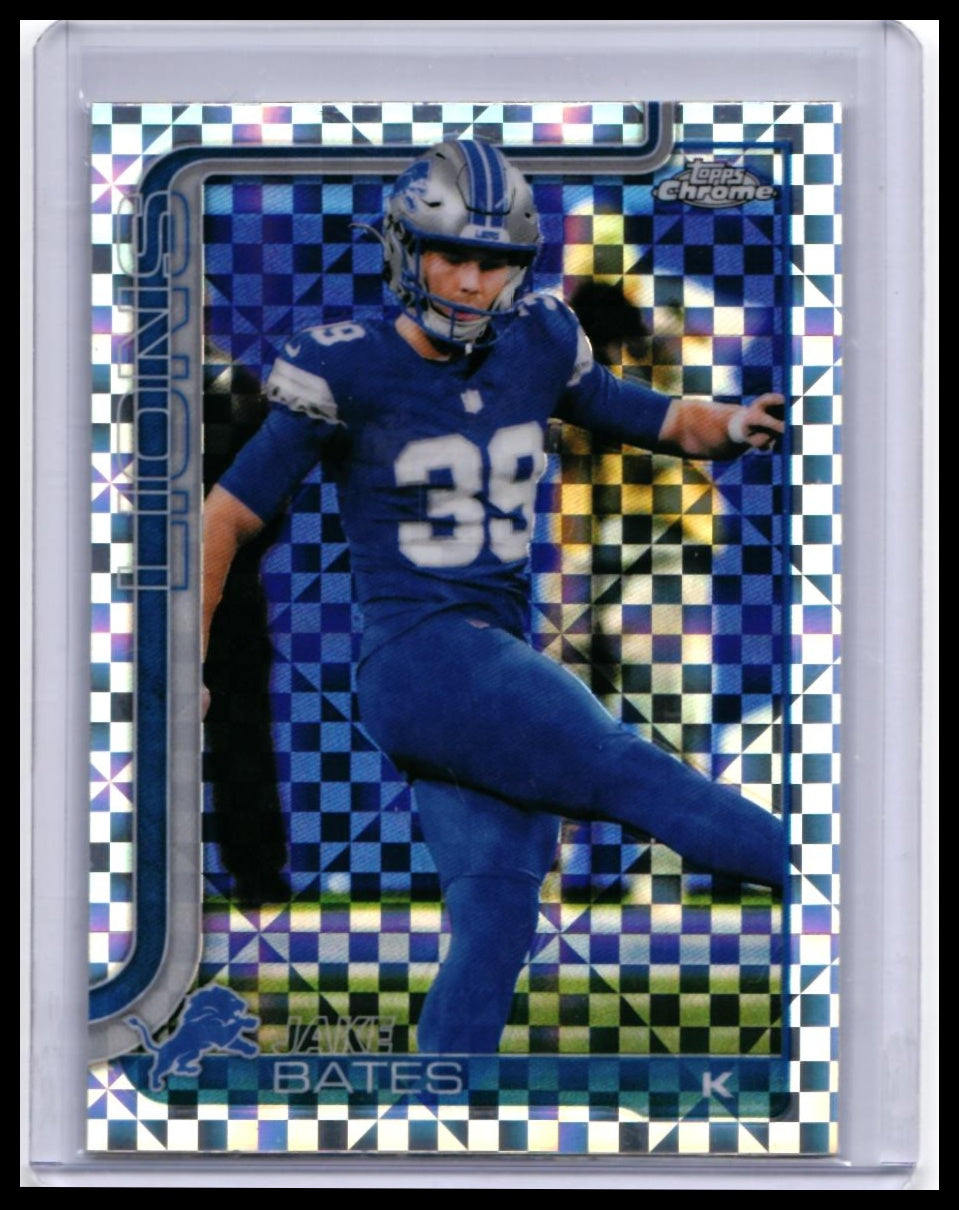 2025 Topps Chrome Jake Bates #105 X-Fractor Detroit Lions K — front