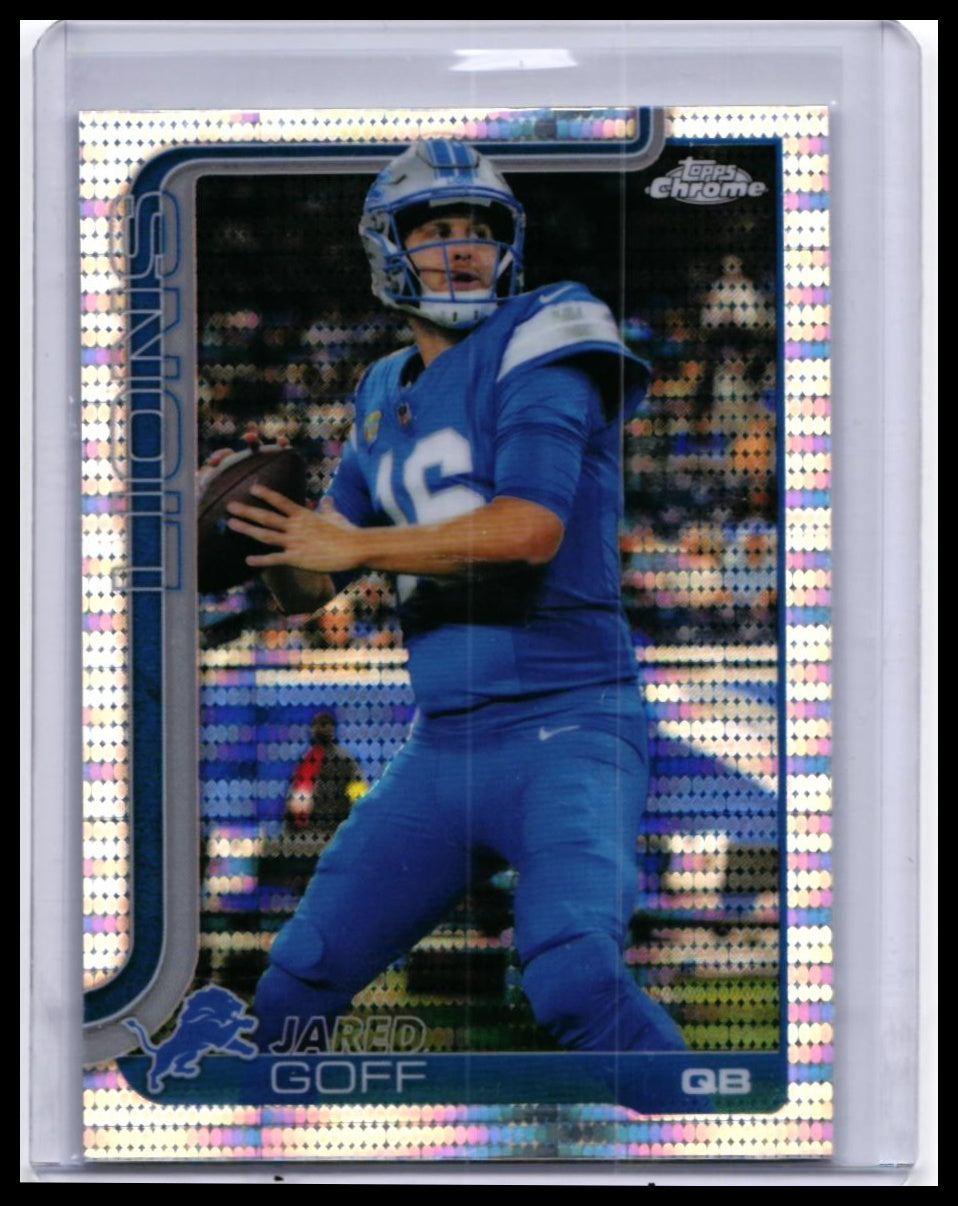 2025 Topps Chrome Jared Goff #102 Detroit Lions QB — front