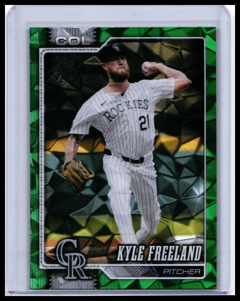 2025 Topps Chrome Kyle Freeland Green Refractor #106 /99 Rockies — front