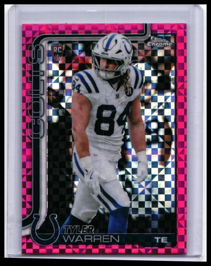2025 Topps Chrome Tyler Warren RC #346 Pink Xfractor Refractor Colts Rookie — front