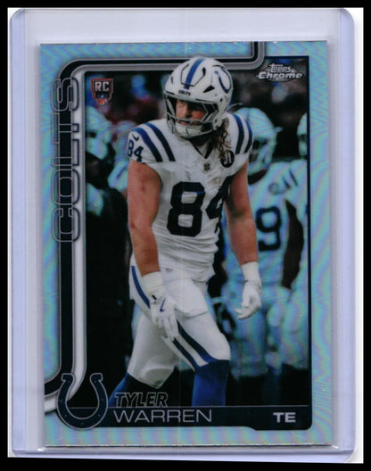 2025 Topps Chrome Tyler Warren RC #346 Refractor Indianapolis Colts Rookie — front