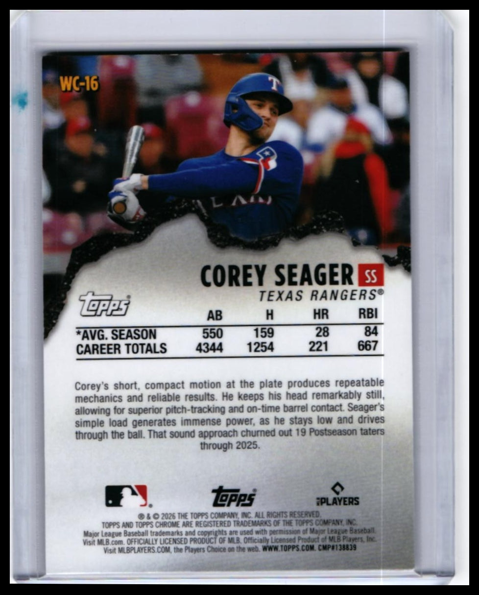 2025 Topps Chrome Wrecking Crew Corey Seager #WC-16 Texas Rangers — back