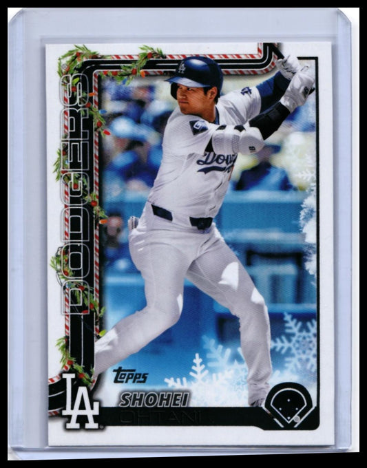 2025 Topps Holiday Shohei Ohtani #H200 Los Angeles Dodgers Snowflake Card — front