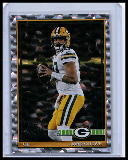 2025 Topps Jordan Love #91TF-42 '91 Topps Football Insert Cracked Ice Packers — front