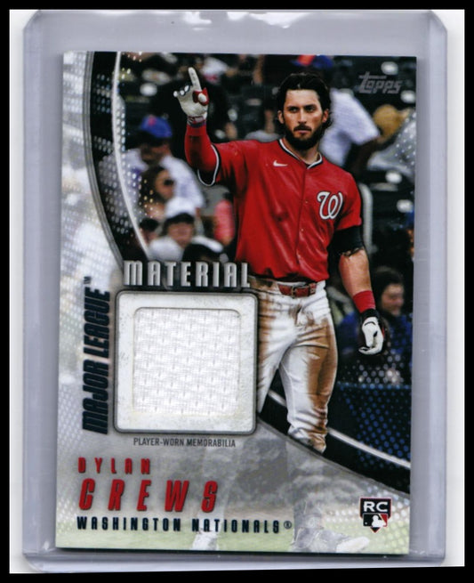 2025 Topps Major League Material Dylan Crews RC #MMU-DC Jersey Relic Nationals — front