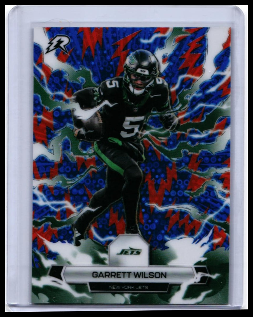 2025 Topps Reign Garrett Wilson #77 New York Jets Lightning Parallel — front