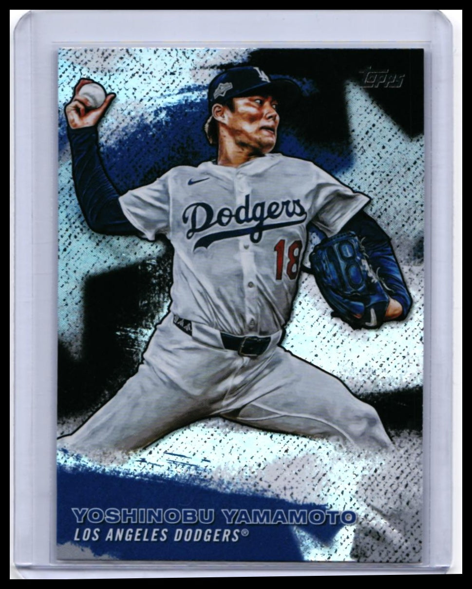 2025 Topps Stars of MLB Yoshinobu Yamamoto Refractor #SMLB-43 Dodgers — front