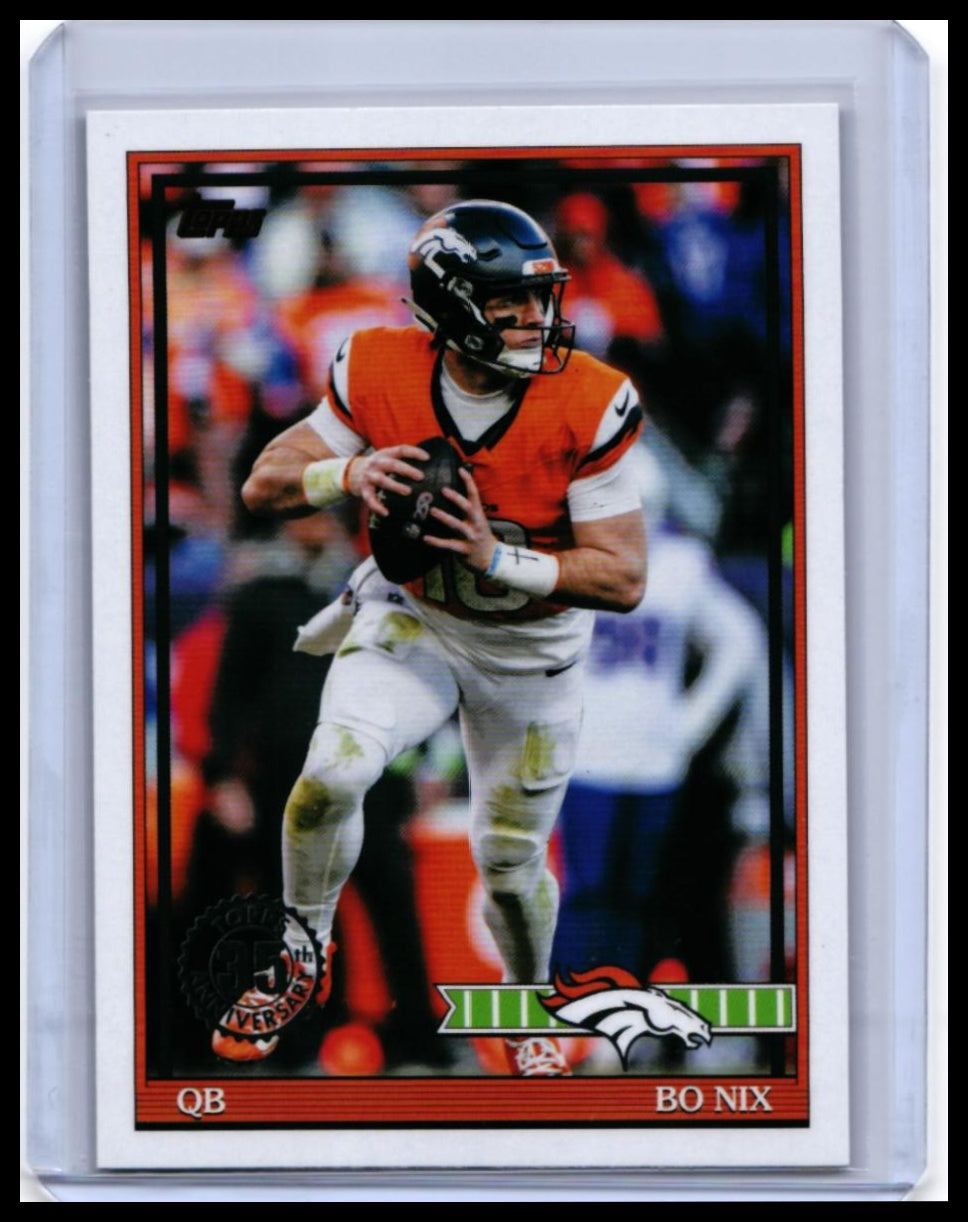 2025 Topps Turkey Red 35th Anniversary Bo Nix #91TF-31 Denver Broncos — front